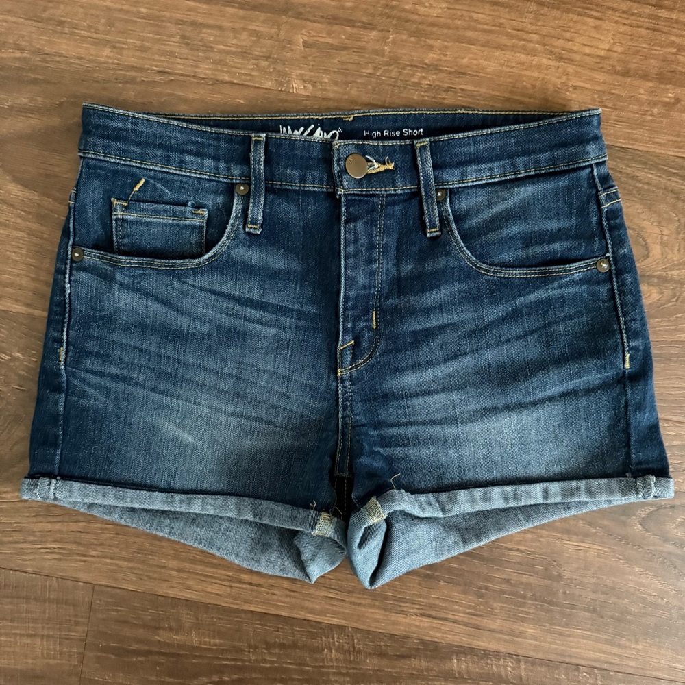 Mossimo Dark Wash Cuffed High Rise Denim Shorts
